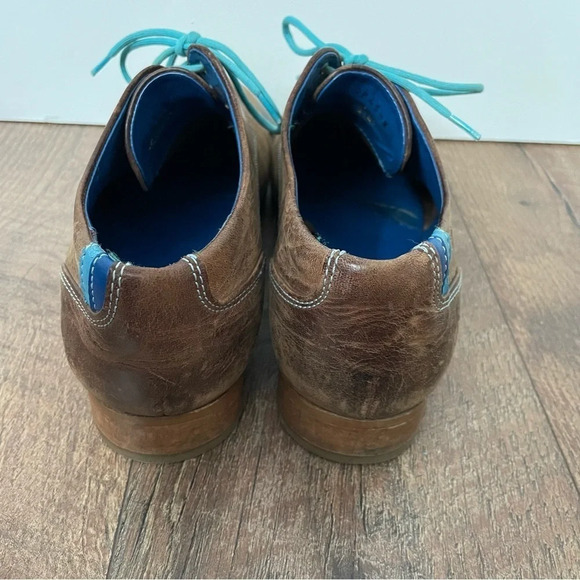 John Fluevog Radio Brown Leather Low Heel Lace Oxfords Comfort Shoes - Picture 4 of 8